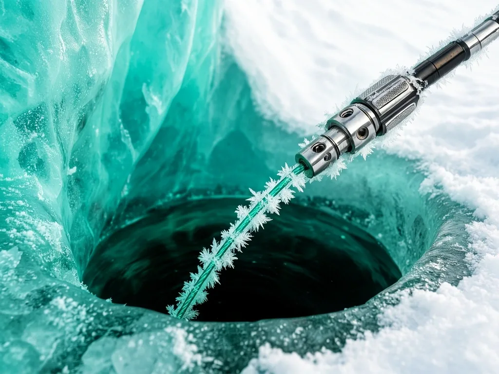 Ice fishing hole entry point