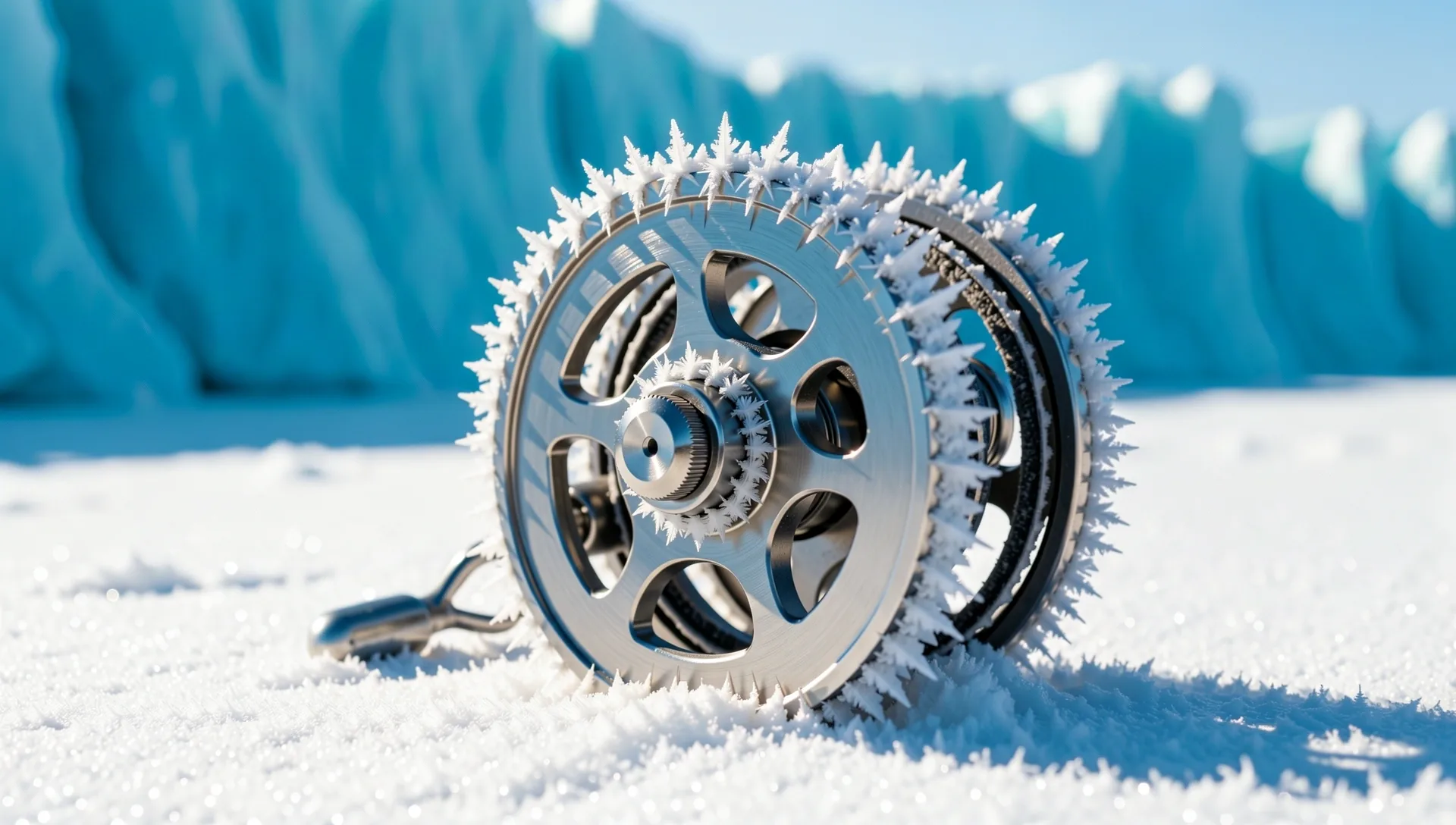 Professional arctic fishing gear in extreme frost